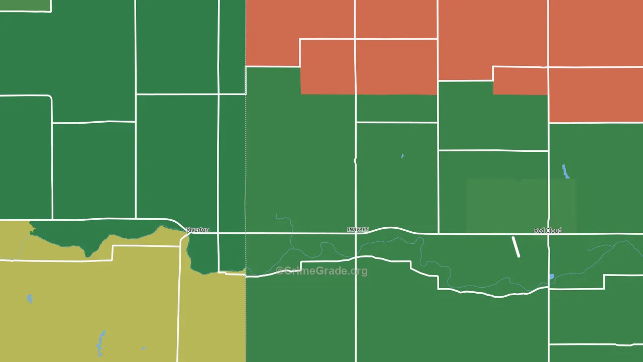 Inavale, NE Map of Vehicle Theft Rates