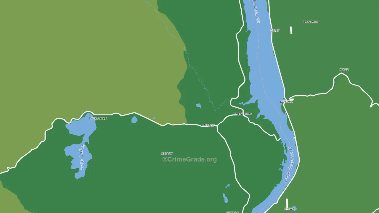 Inchelium, WA Map of Vehicle Theft Rates