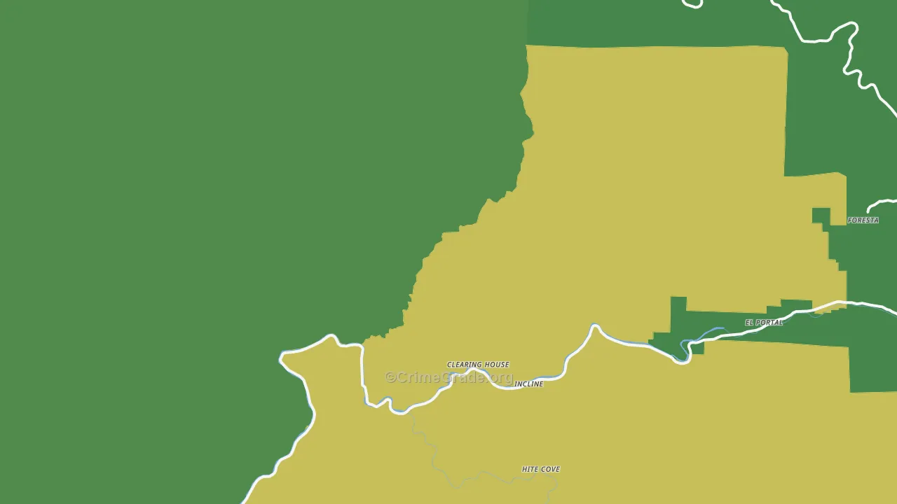 Incline, CA Map of Vehicle Theft Rates