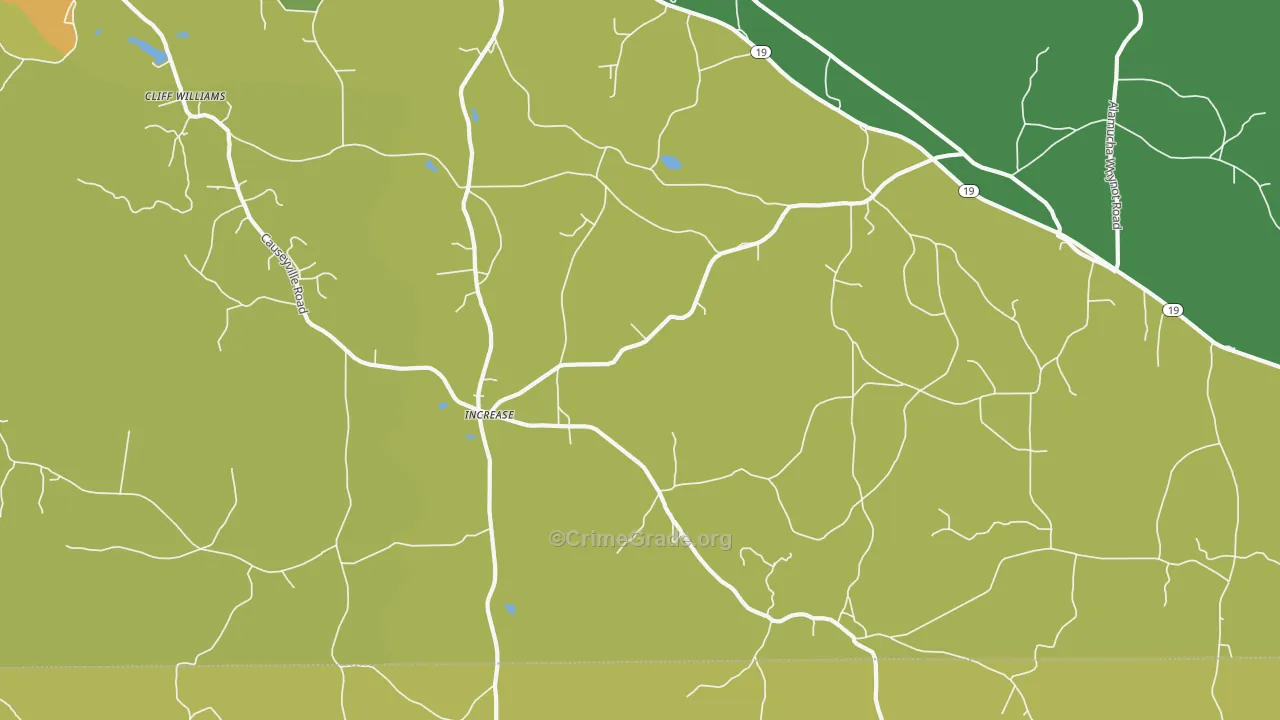 Increase, MS Map of Vehicle Theft Rates
