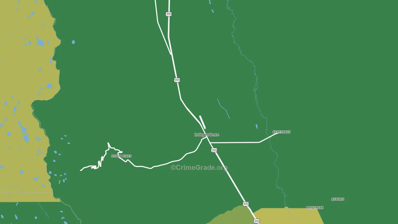 Independence, CA Map of Vehicle Theft Rates