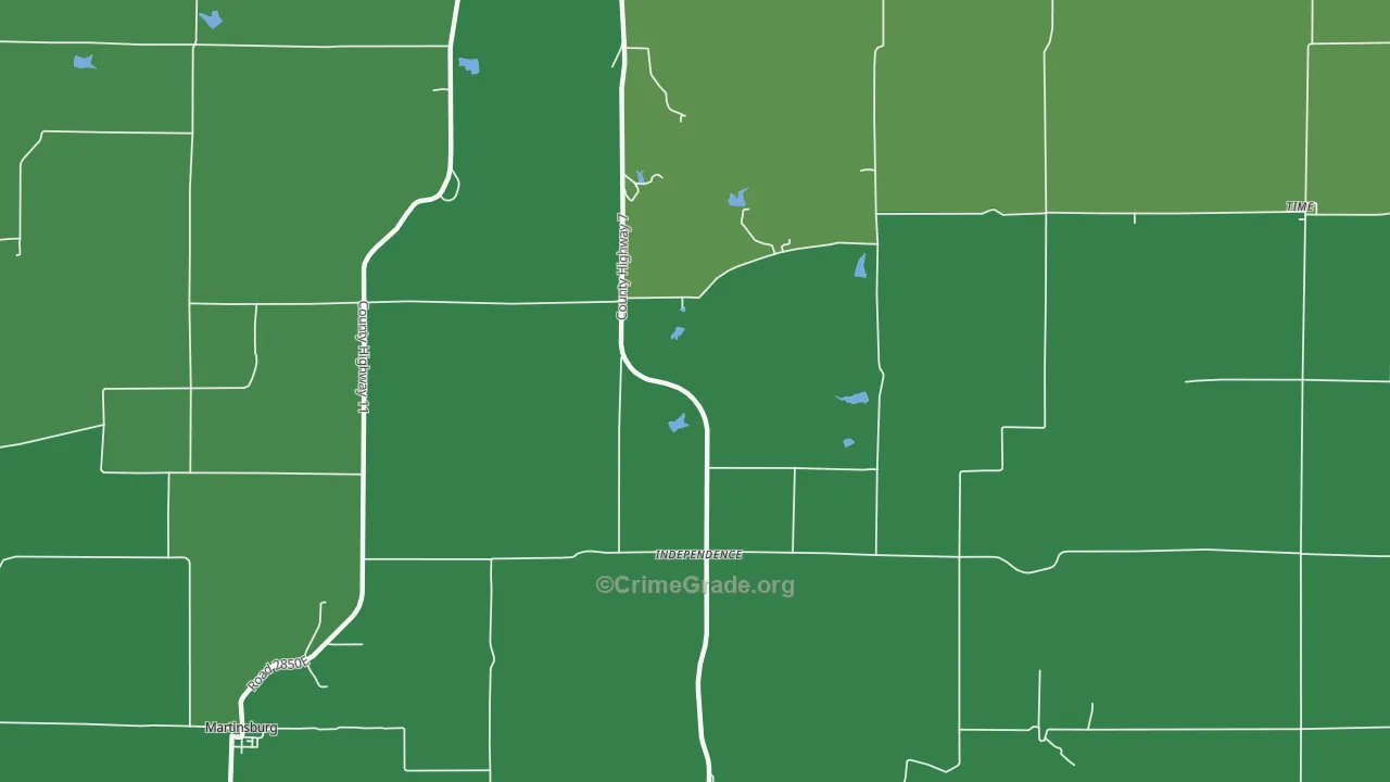 Independence, IL Map of Vehicle Theft Rates