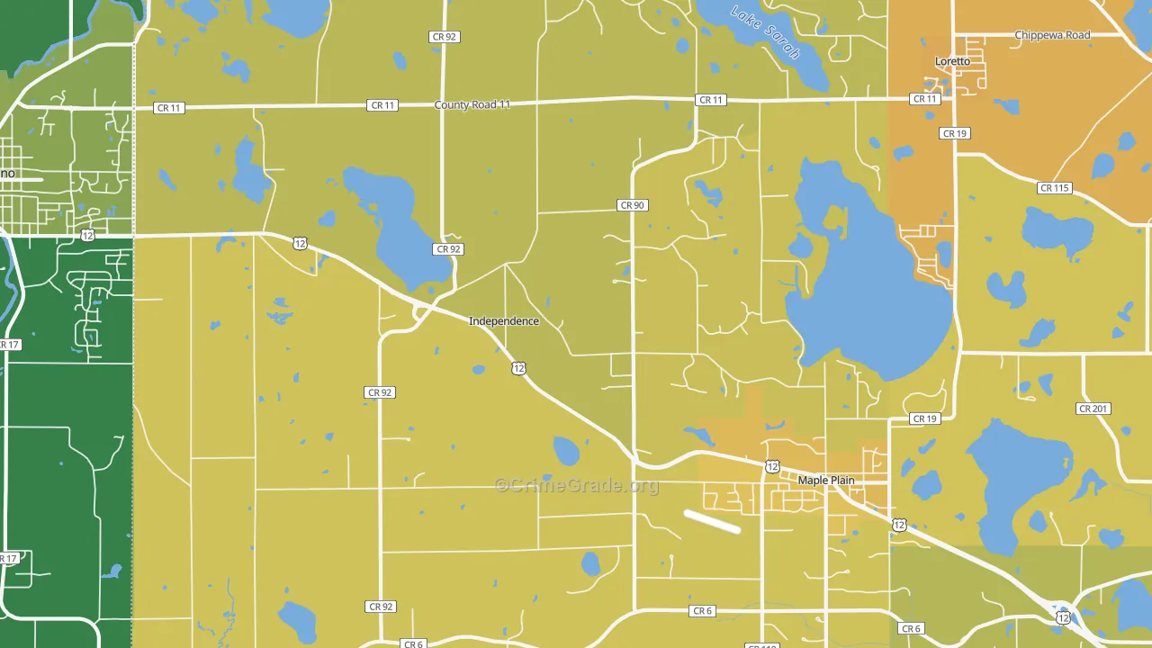 Independence, MN Map of Vehicle Theft Rates