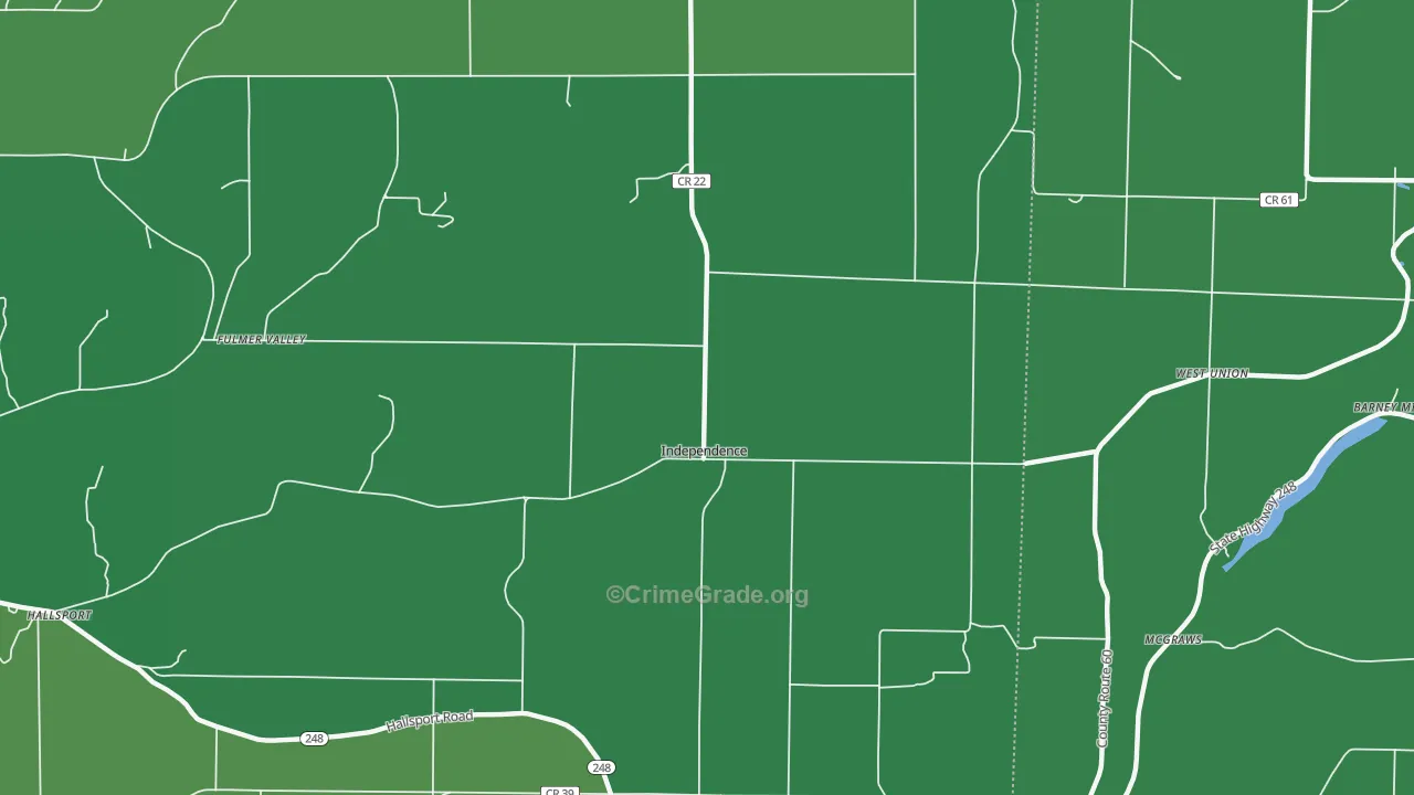 Independence, NY Map of Vehicle Theft Rates