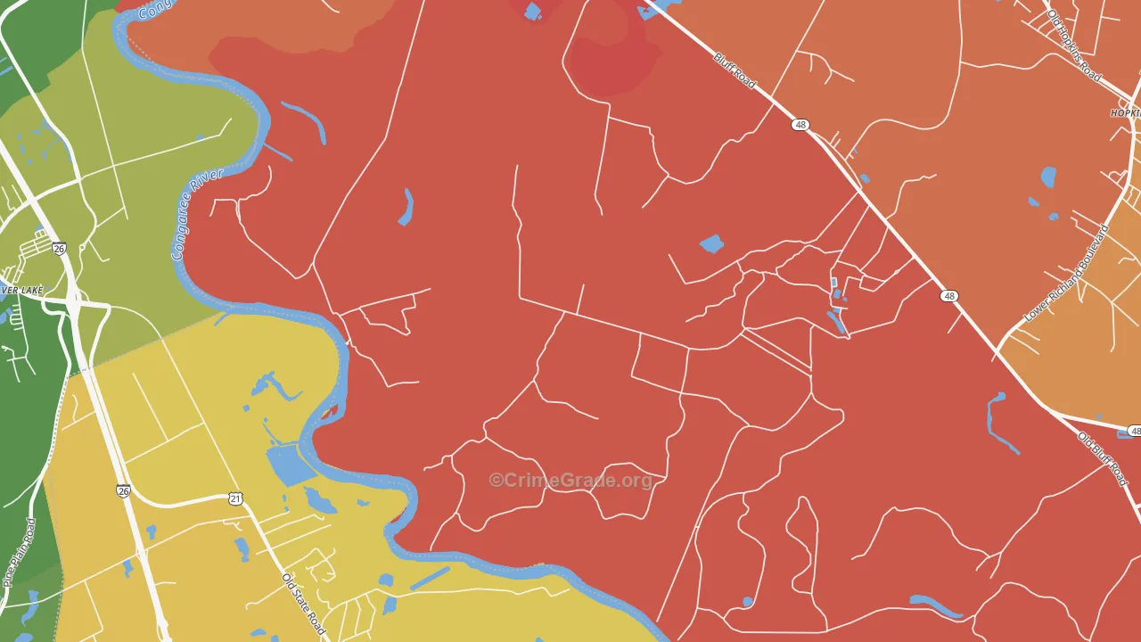 Independents, SC Map of Vehicle Theft Rates