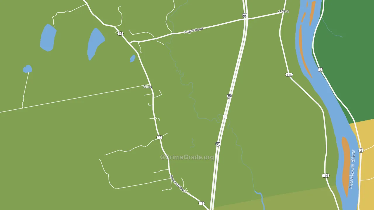 Indian Island Penobscot Indian Reservation, ME Map of Vehicle Theft Rates