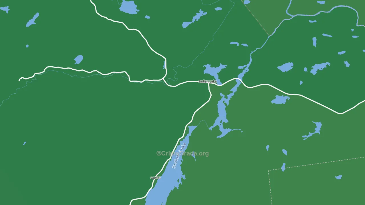 Indian Lake, NY Map of Vehicle Theft Rates