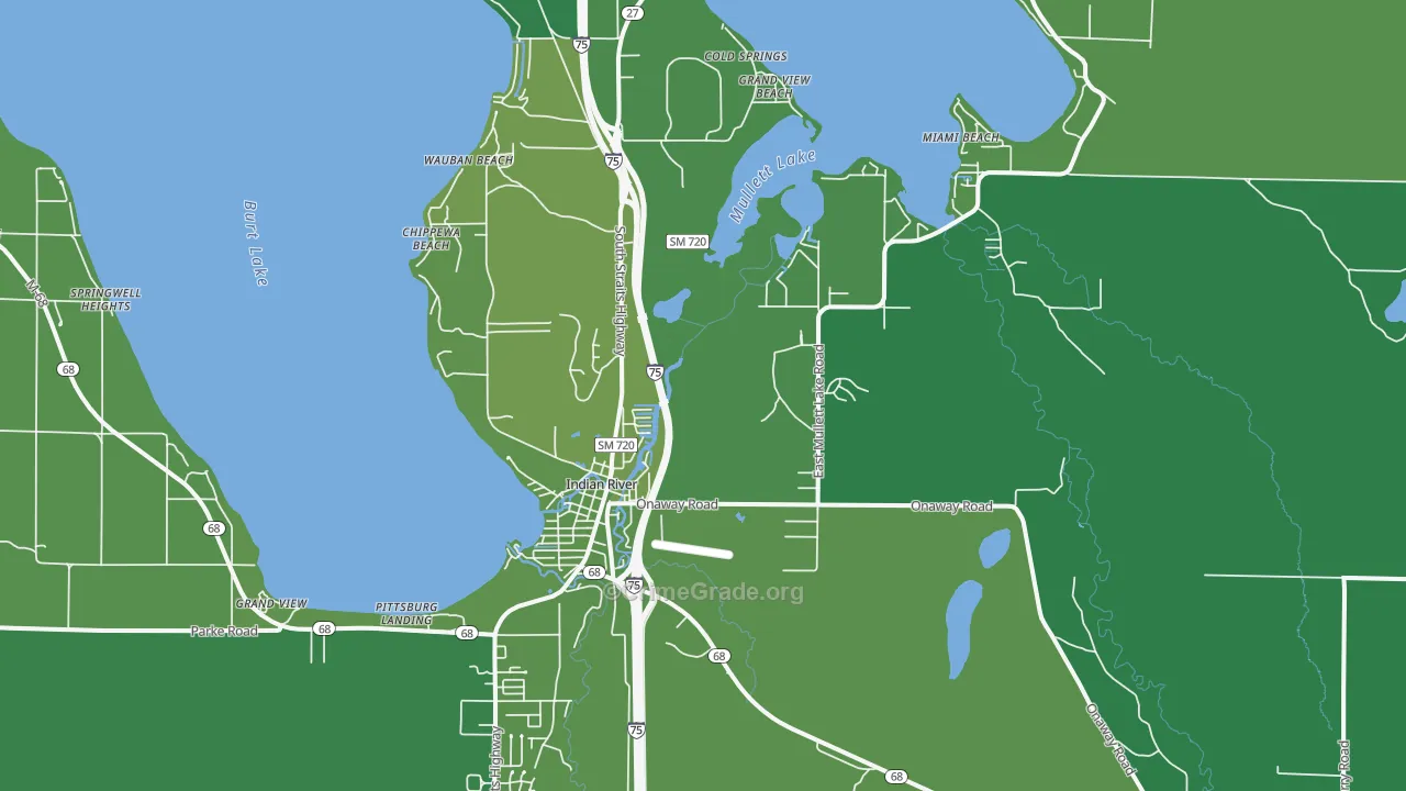 Indian River, MI Map of Vehicle Theft Rates