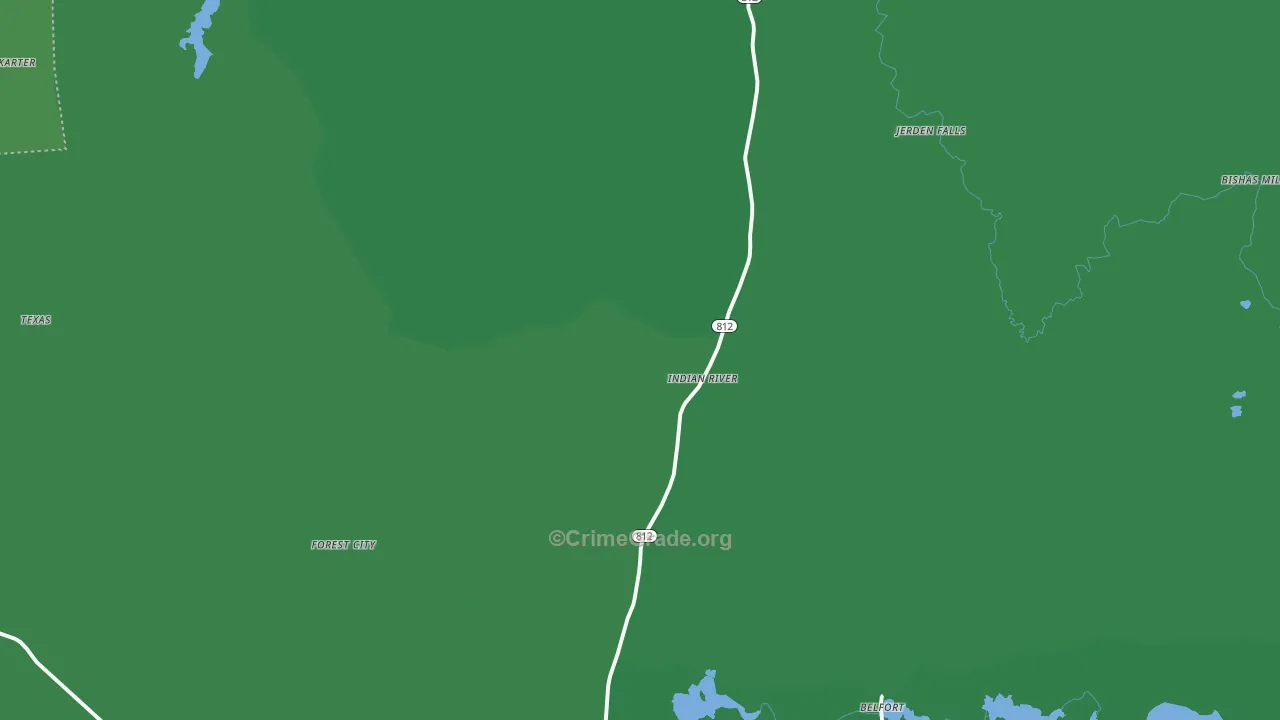 Indian River, NY Map of Vehicle Theft Rates