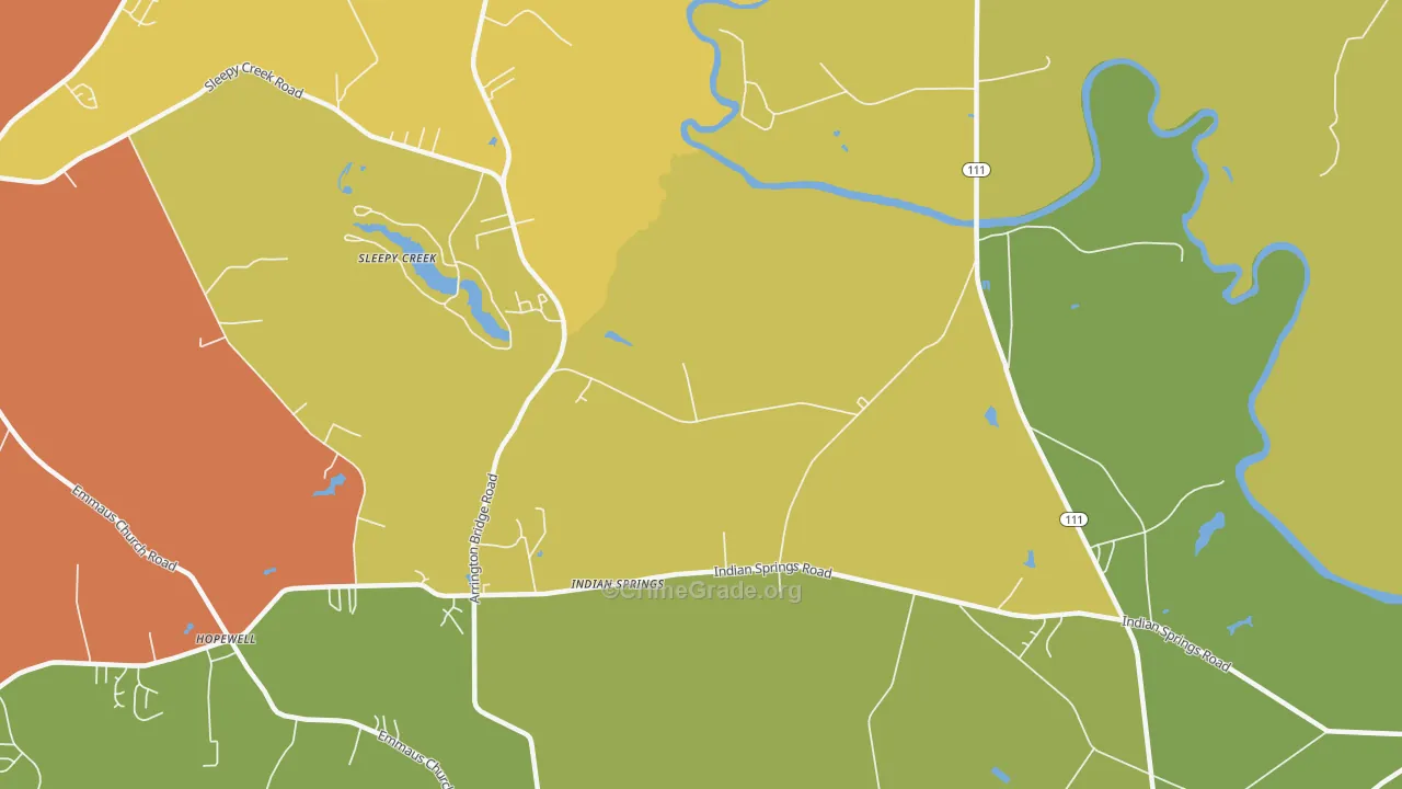 Indian Springs, NC Map of Vehicle Theft Rates