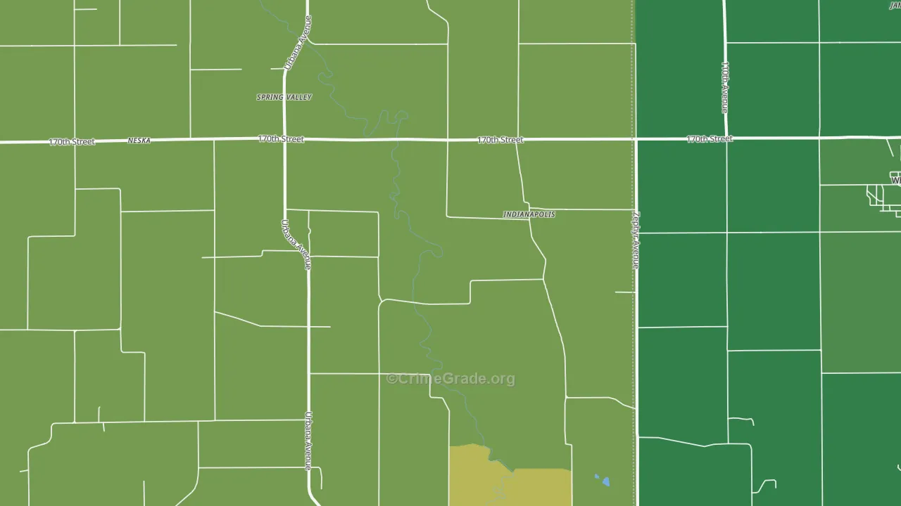 Indianapolis, IA Map of Vehicle Theft Rates