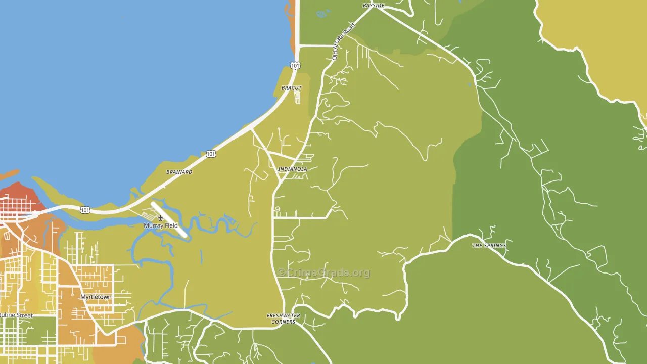 Indianola, CA Map of Vehicle Theft Rates