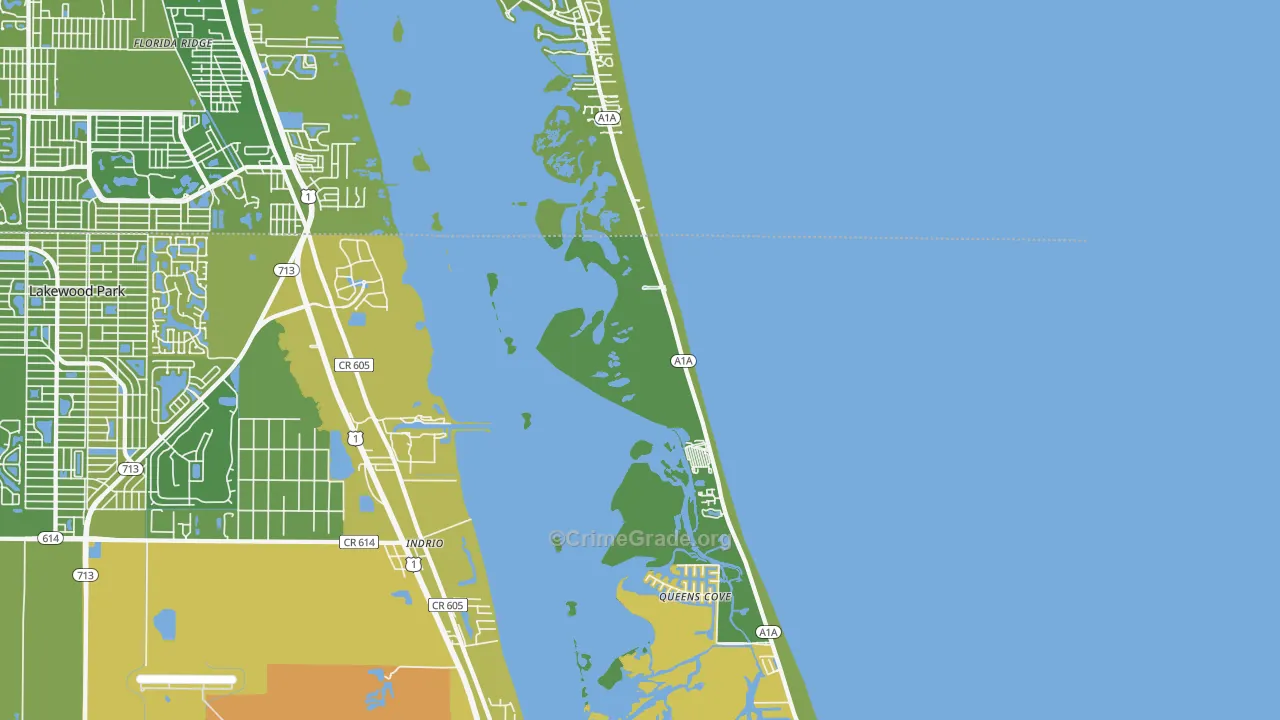 Indrio, FL Map of Vehicle Theft Rates
