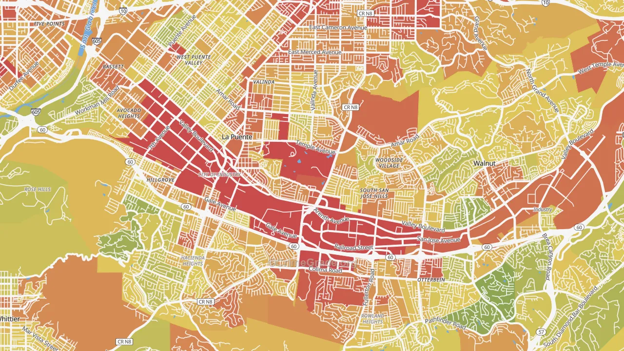 Industry, CA Map of Vehicle Theft Rates