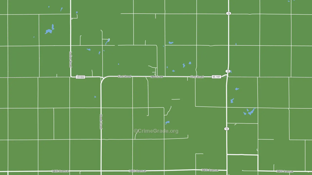 Industry, KS Map of Vehicle Theft Rates