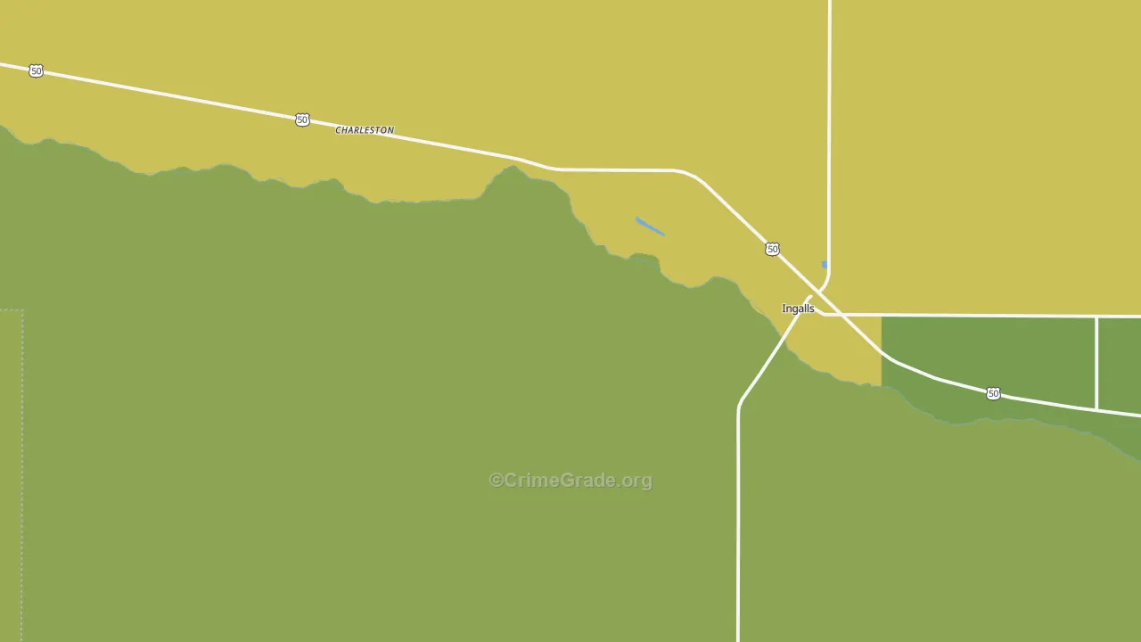 Ingalls, KS Map of Vehicle Theft Rates