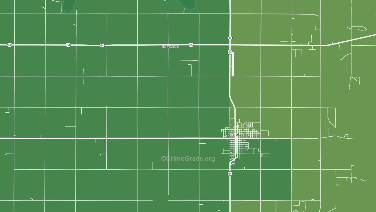 Ingersoll, OK Map of Vehicle Theft Rates