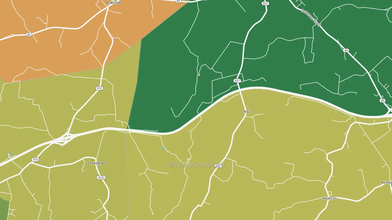 Ingle, KY Map of Vehicle Theft Rates