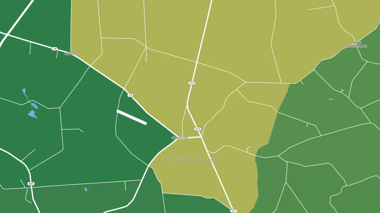 Ingleside, MD Map of Vehicle Theft Rates