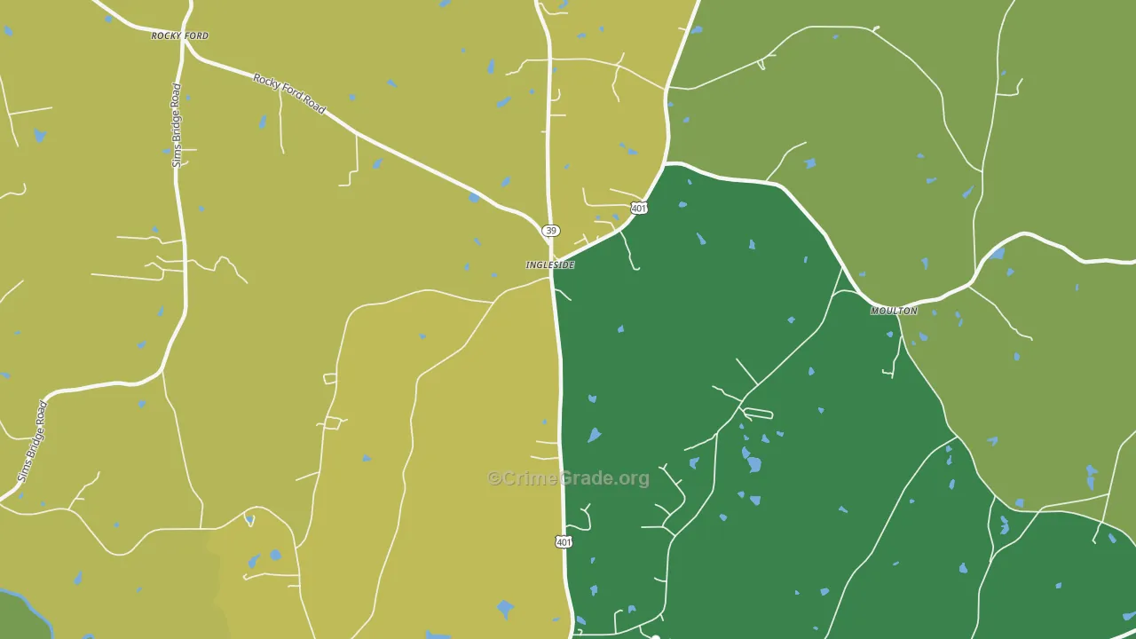 Ingleside, NC Map of Vehicle Theft Rates