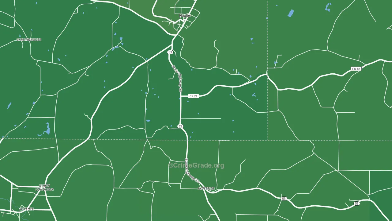 Ingleside, NY Map of Vehicle Theft Rates