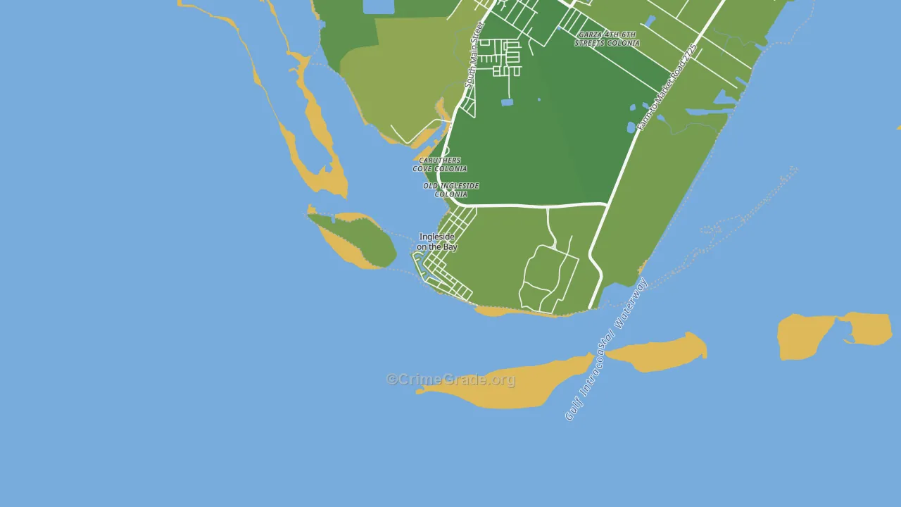 Ingleside on the Bay, TX Map of Vehicle Theft Rates