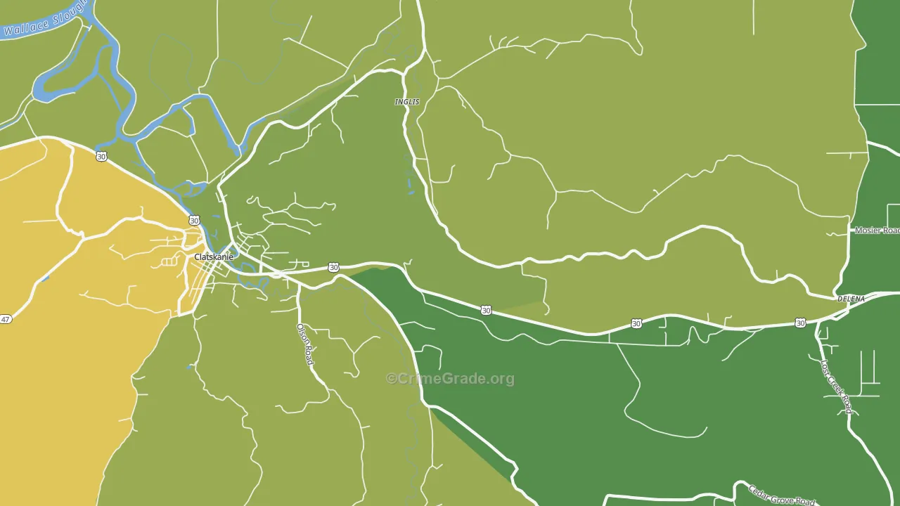 Inglis, OR Map of Vehicle Theft Rates