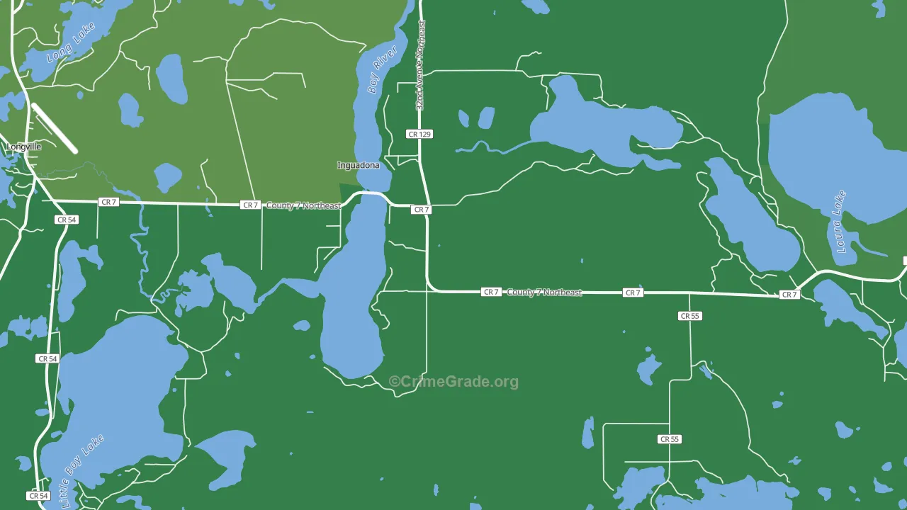 Inguadona, MN Map of Vehicle Theft Rates