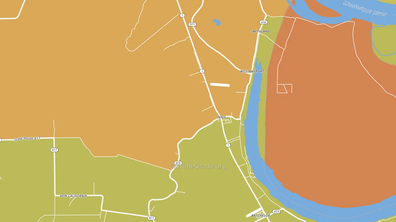 Innis, LA Map of Vehicle Theft Rates