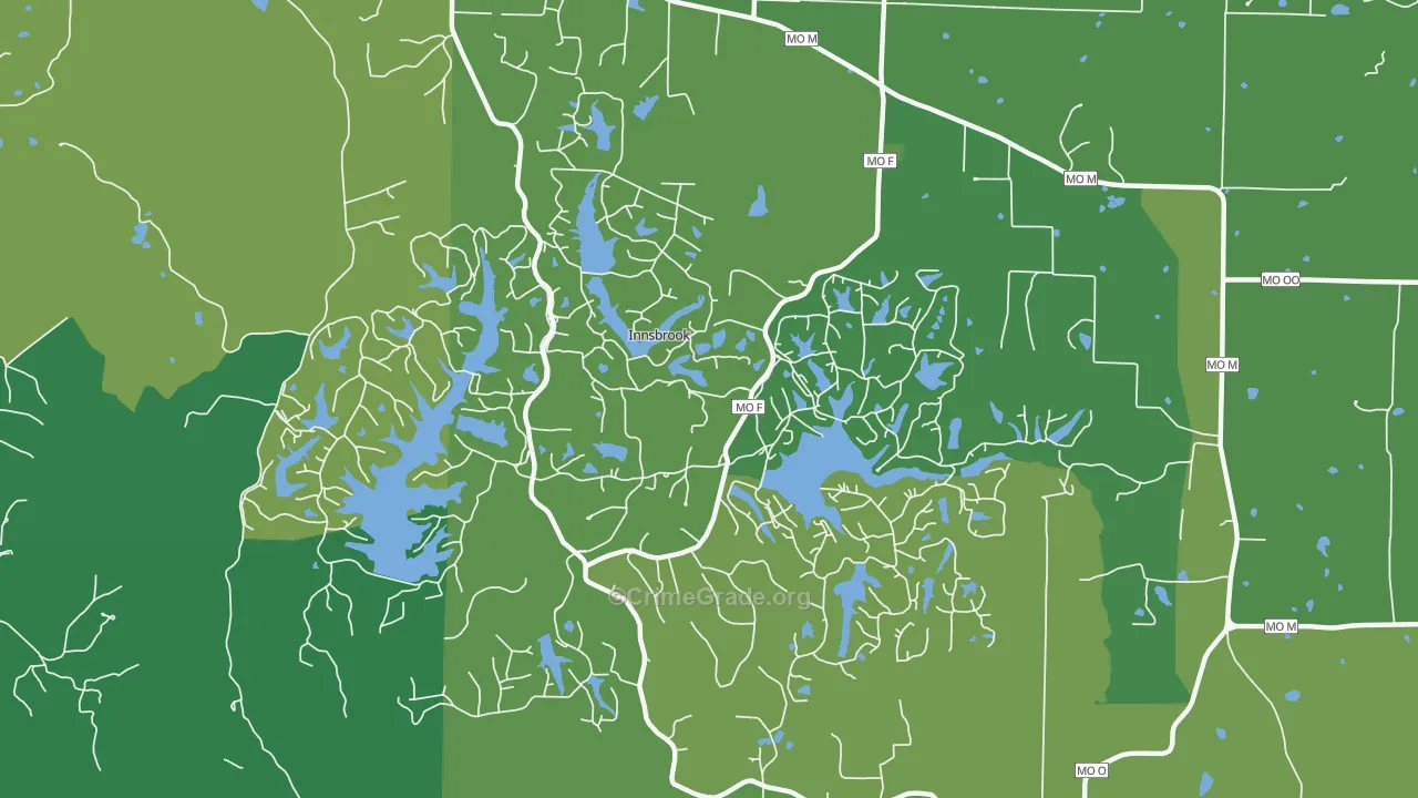 Innsbrook, MO Map of Vehicle Theft Rates