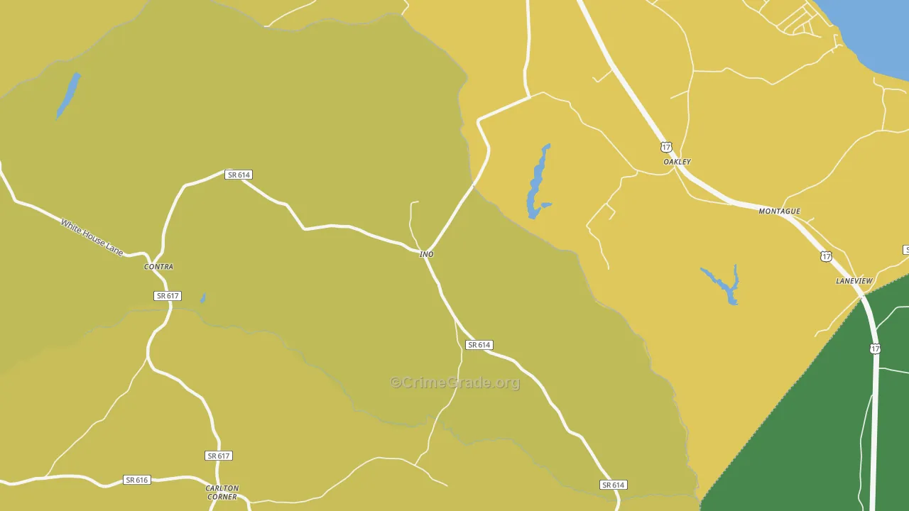 Ino, VA Map of Vehicle Theft Rates
