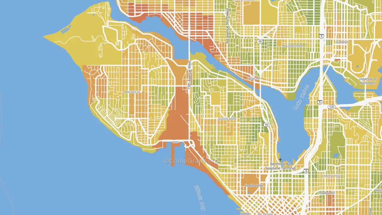Interbay, Seattle, WA Map of Vehicle Theft Rates