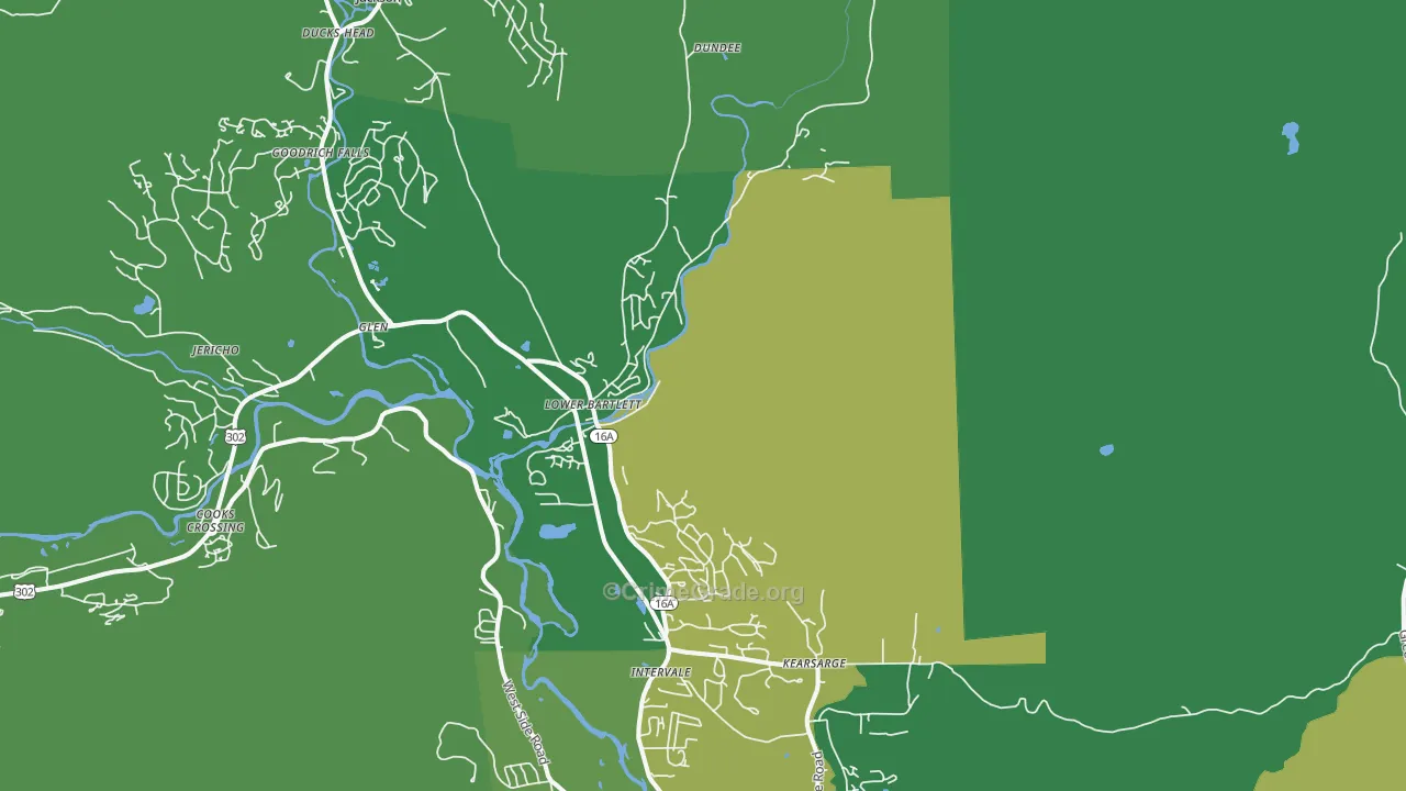 Intervale, NH Map of Vehicle Theft Rates