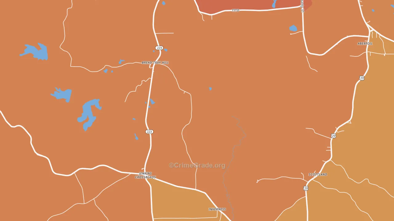 Inverness, AL Map of Vehicle Theft Rates