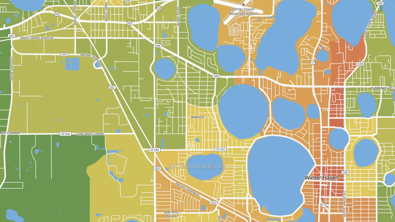 Inwood, FL Map of Vehicle Theft Rates