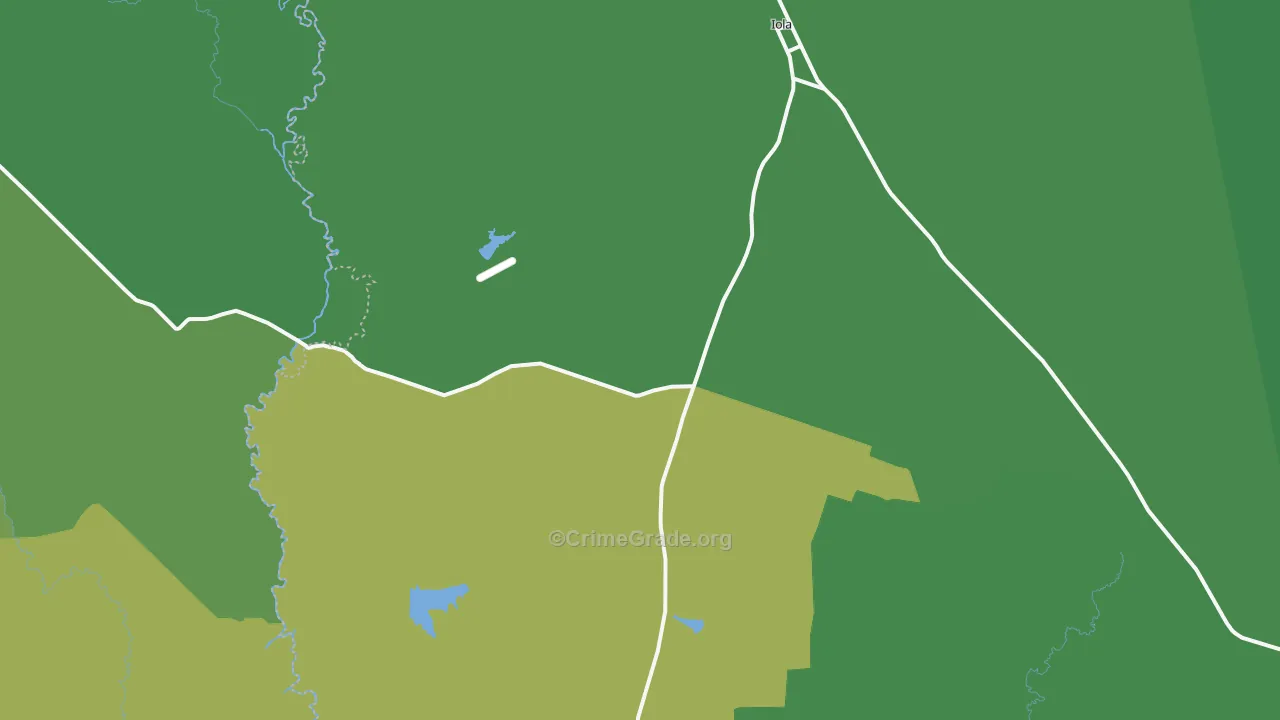 Iola, TX Map of Vehicle Theft Rates