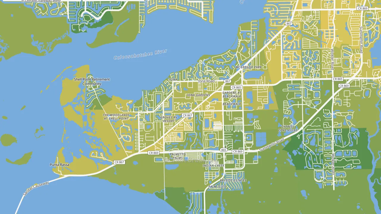 Iona, FL Map of Vehicle Theft Rates