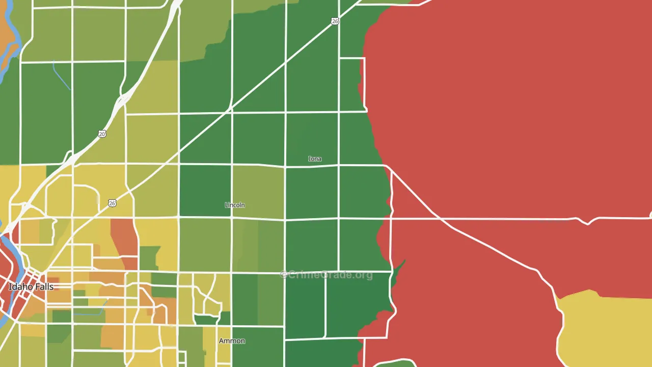 Iona, ID Map of Vehicle Theft Rates