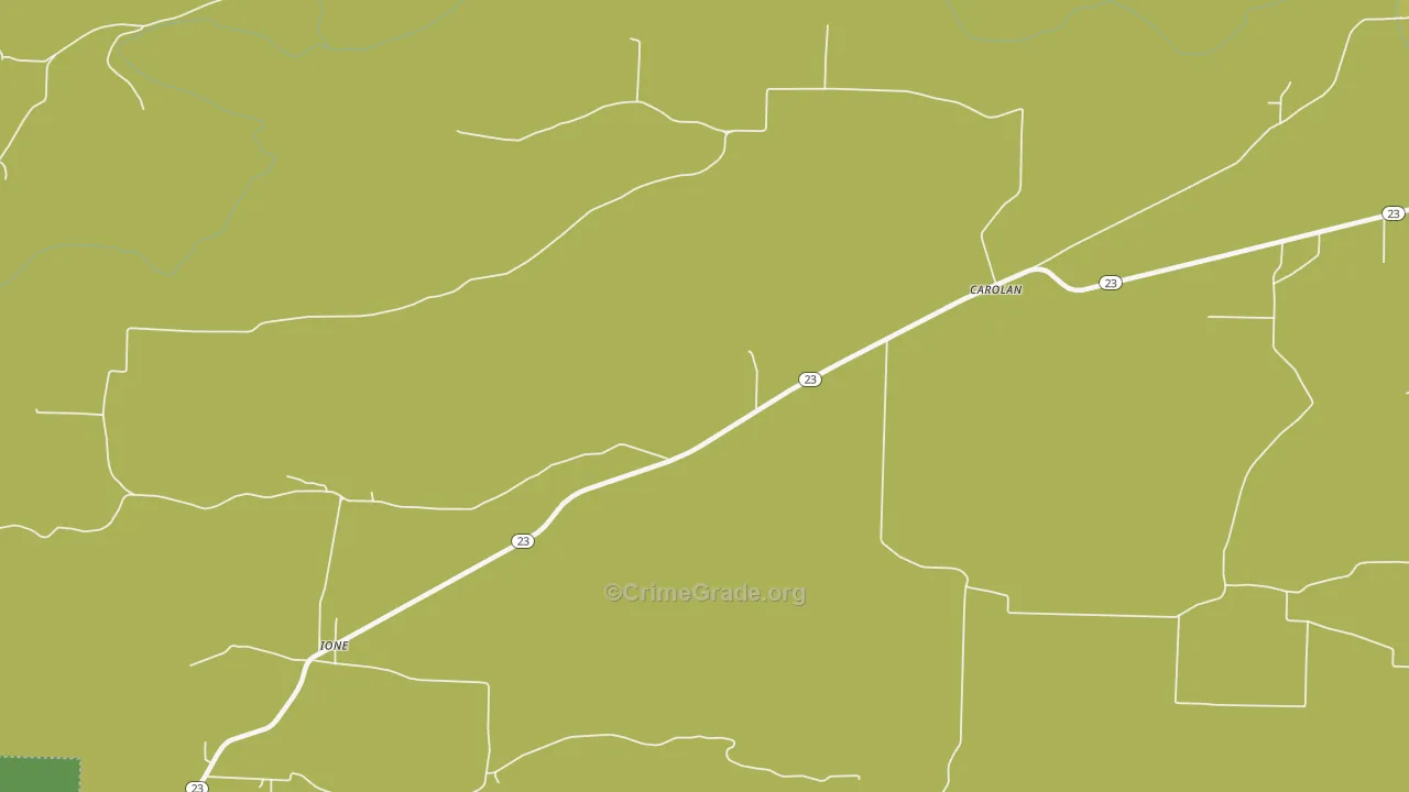 Ione, AR Map of Vehicle Theft Rates