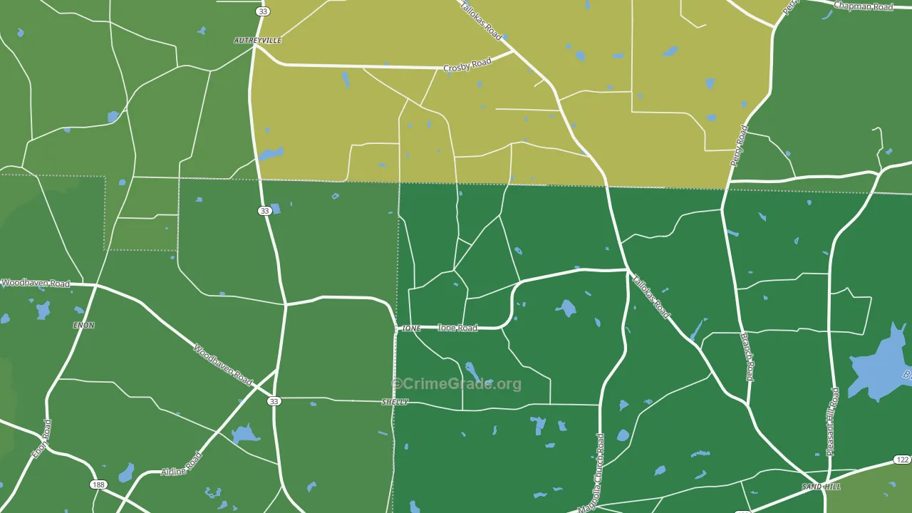 Ione, GA Map of Vehicle Theft Rates