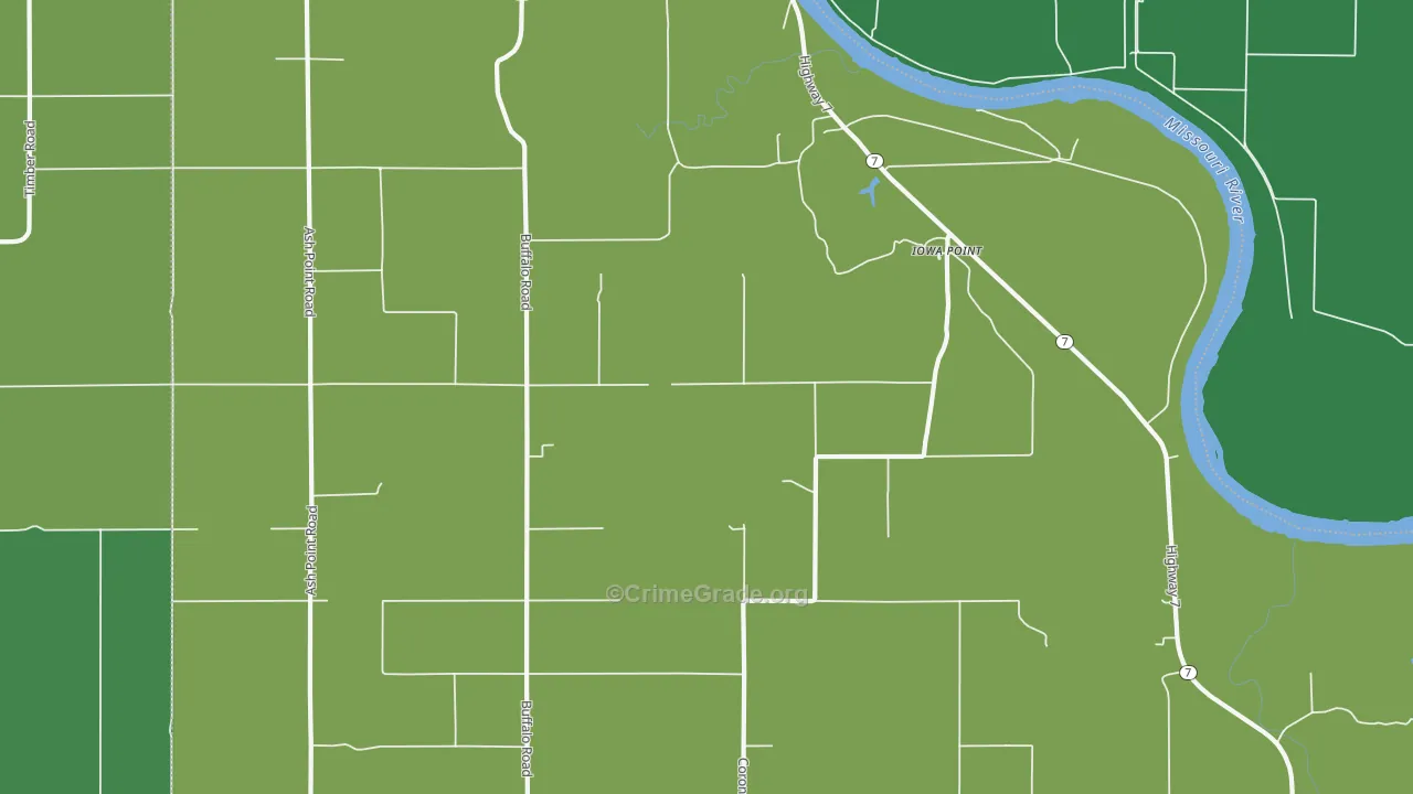 Iowa Point, KS Map of Vehicle Theft Rates