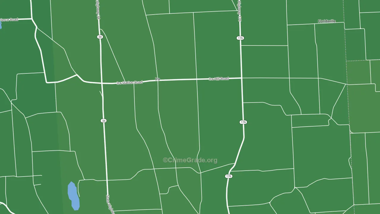 Ira, NY Map of Vehicle Theft Rates