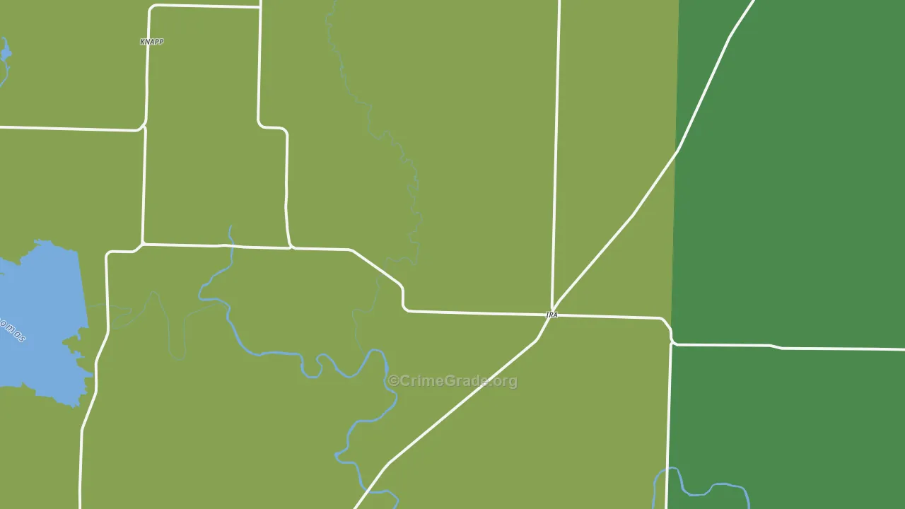 Ira, TX Map of Vehicle Theft Rates