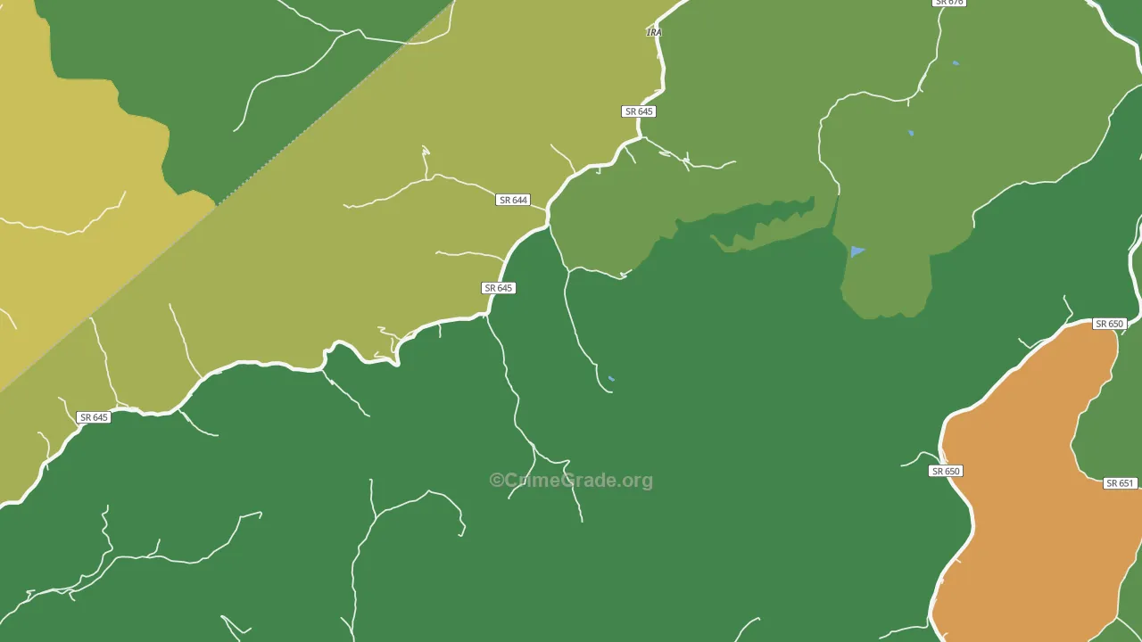 Ira, VA Map of Vehicle Theft Rates