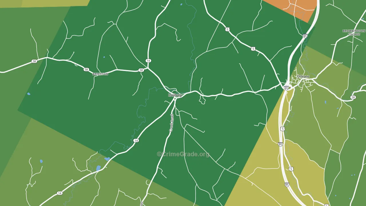 Irasburg, VT Map of Vehicle Theft Rates