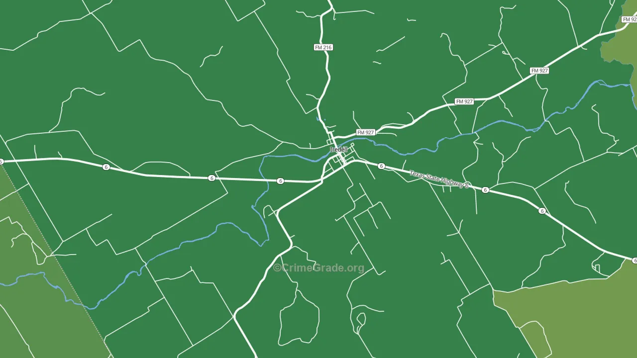 Iredell, TX Map of Vehicle Theft Rates