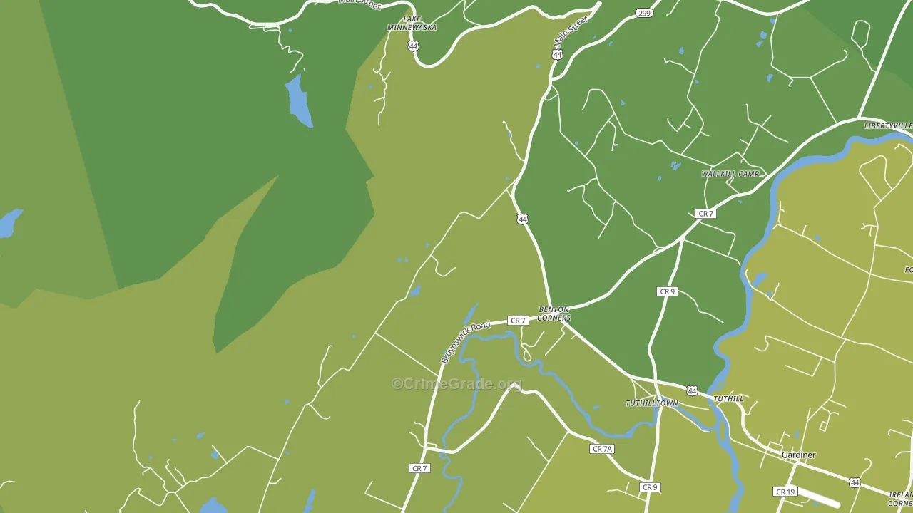 Ireland Corners, NY Map of Vehicle Theft Rates