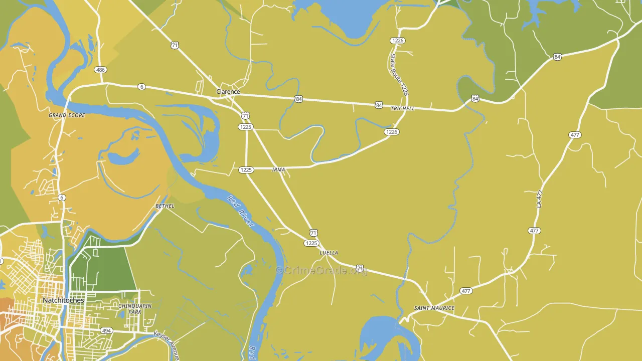 Irma, LA Map of Vehicle Theft Rates