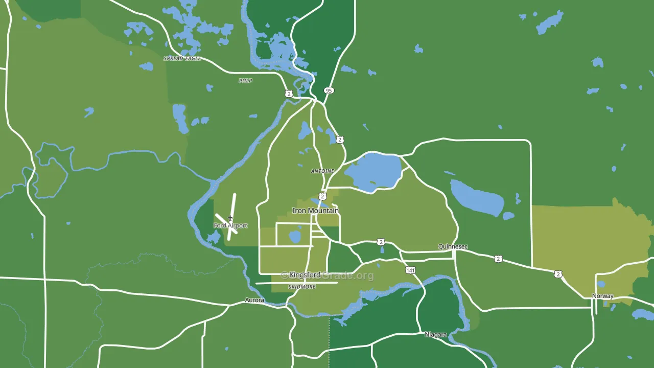 Iron Mountain, MI Map of Vehicle Theft Rates