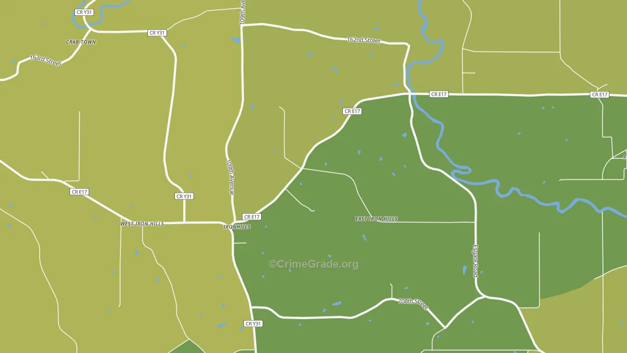 Ironhills, IA Map of Vehicle Theft Rates